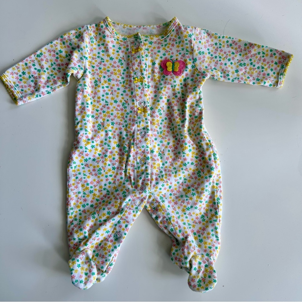 Carter’s Girls’ Flower/Butterfly Footed Outfit - 3 Months
